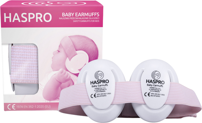 Haspro BABY Sluchátka na uši růžová