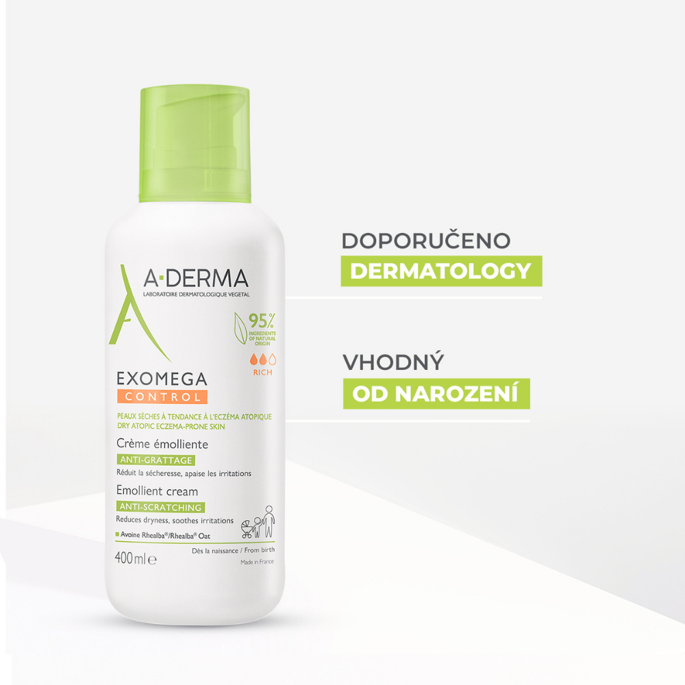 A-Derma Exomega Control Emolienční krém pro suchou kůži se sklonem k atopii 400 ml