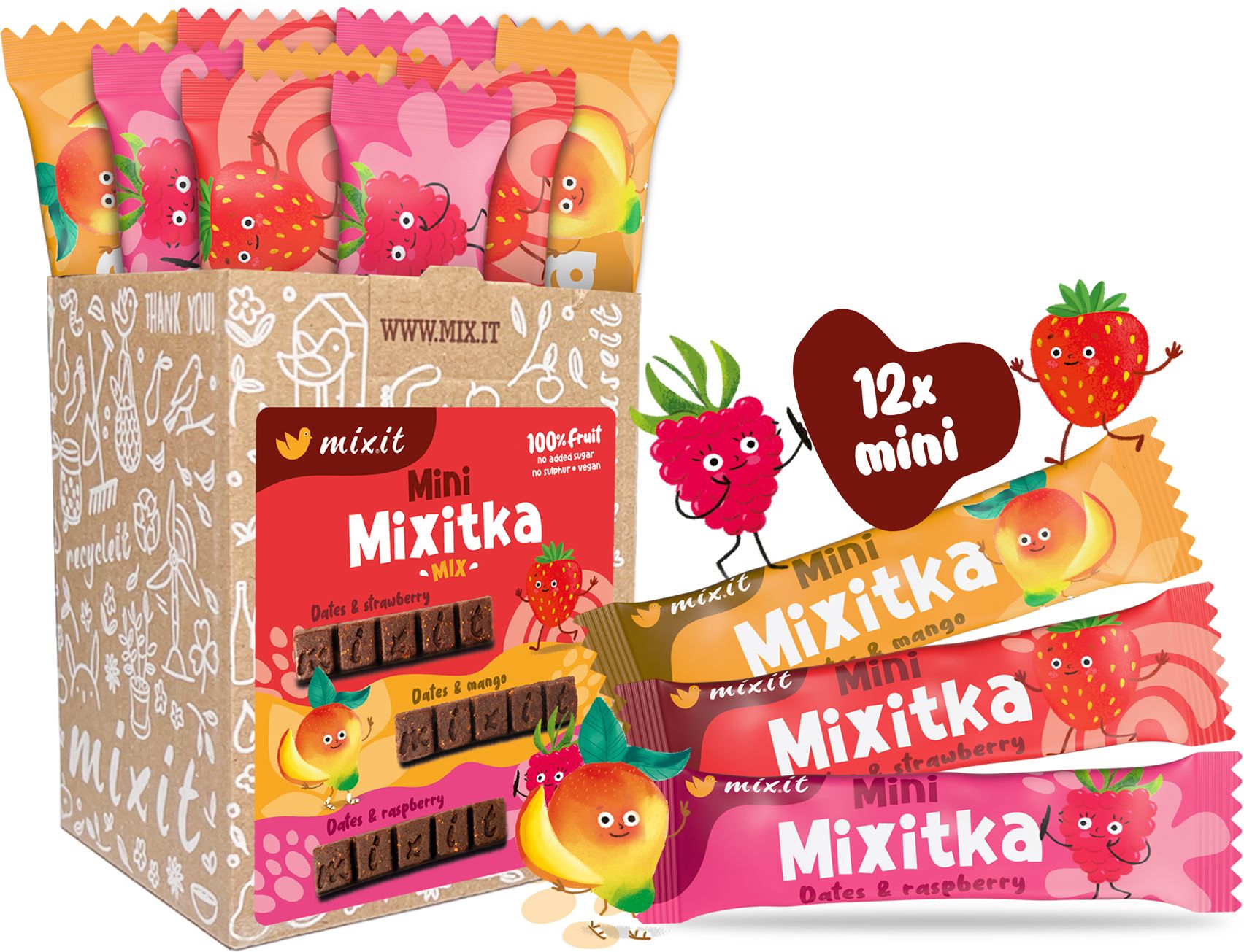 Mixit MiniMixitky Mix - Jahoda, mango, malina 12 ks