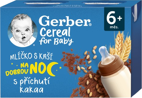 Gerber Cereal mlíčko s kaší s příchutí kakaa 2 x 200 ml
