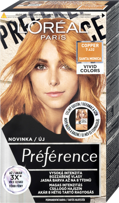 L'Oréal Paris Préférence Vivid Colors Permanentní barva na vlasy 7.432 Santa Monica 150 ml