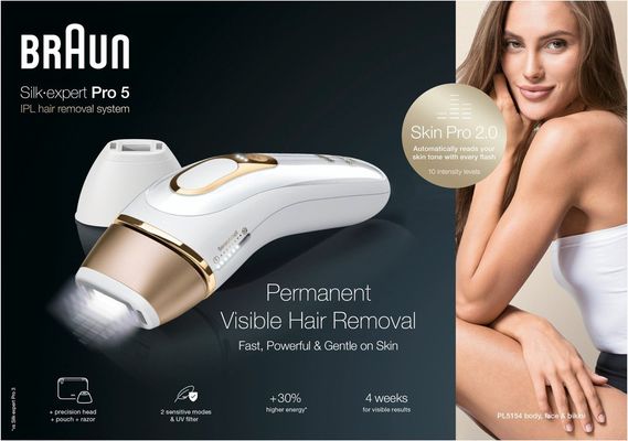 Braun Silk-expert Pro 5 PL5154 IPL 3 kiegészítővel: precíziós fej, Venus borotva, puha tasak