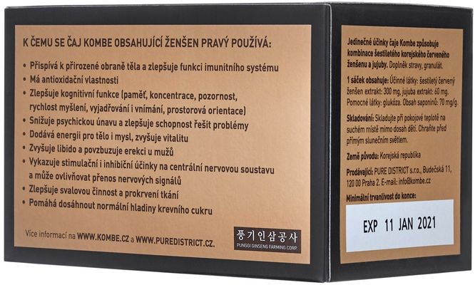 Kombe Korejský ženšenový čaj 20 sáčků