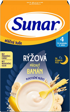 Sunar mléčná rýžová kaše na dobrou noc banánová 210 g