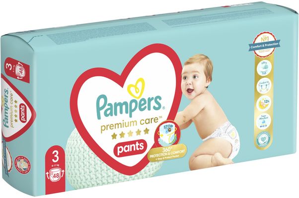 Pampers Premium Care Pants Plenkové kalhotky vel. 3, 6-11 kg, 48 ks