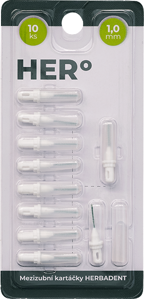 Herbadent HERo doplňkové balení mezizubních kartáčků 1 mm, 10 ks
