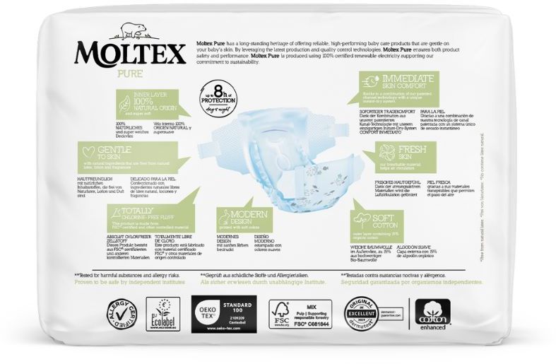 Moltex Plenky Pure Newborn 2-5 kg 22 ks