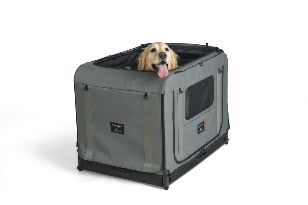 FIKAGO Skládací kennel přepravka Queen L Grey