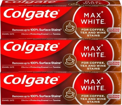 Colgate Zubní pasta Max White One Coffee, Tea & Wine 3 x 75 ml