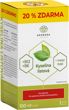 Aporosa Kyselina listová +B12, +B6, 120 tablet