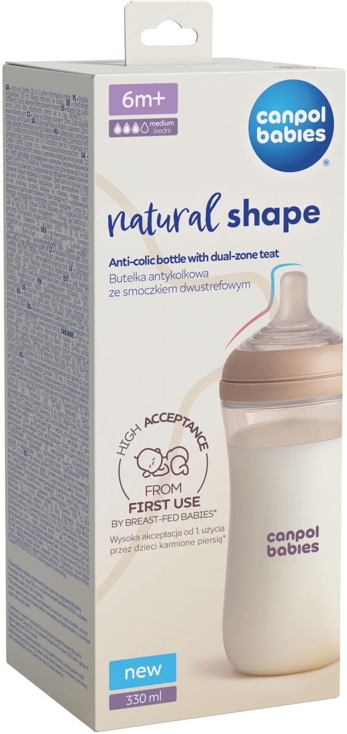 Canpol babies Lahev antikoliková Natural Shape 330 ml