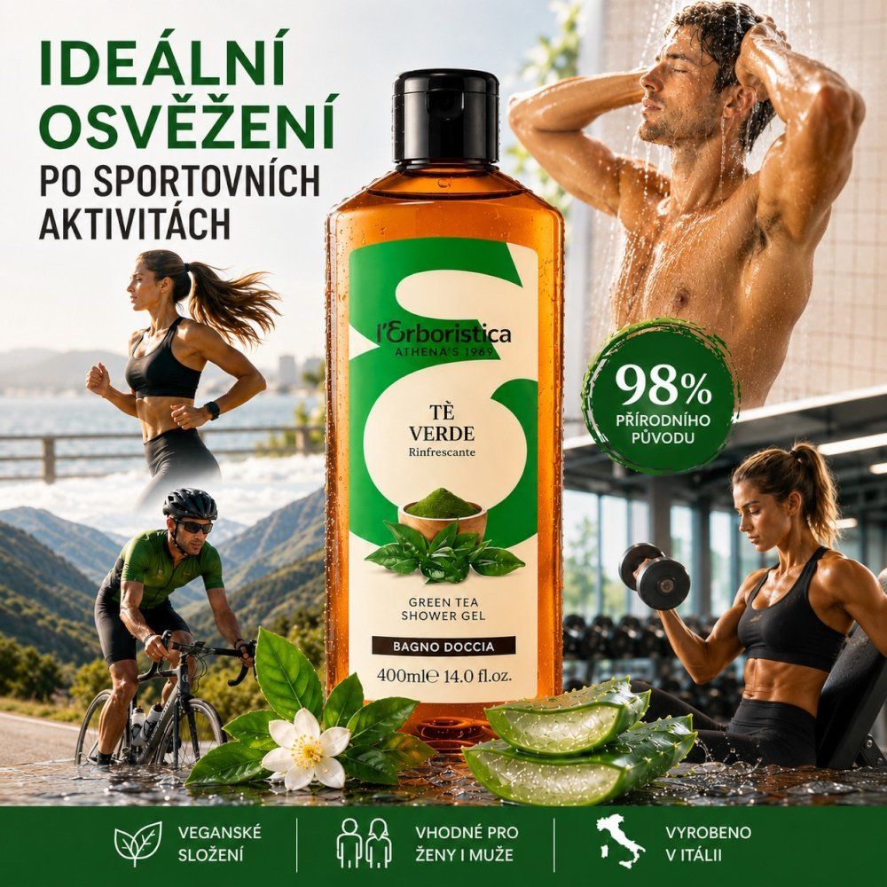 Erboristica Přírodní sprchový gel Zelený čaj – Energie a svěžest 400 ml