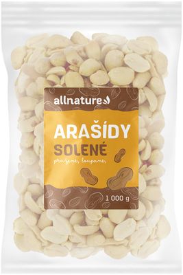 Allnature Arašídy loupané pražené solené 1000 g