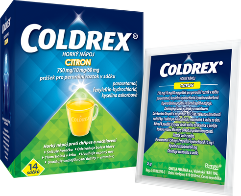 Coldrex Horký nápoj Citron sáčky 14 sáčků