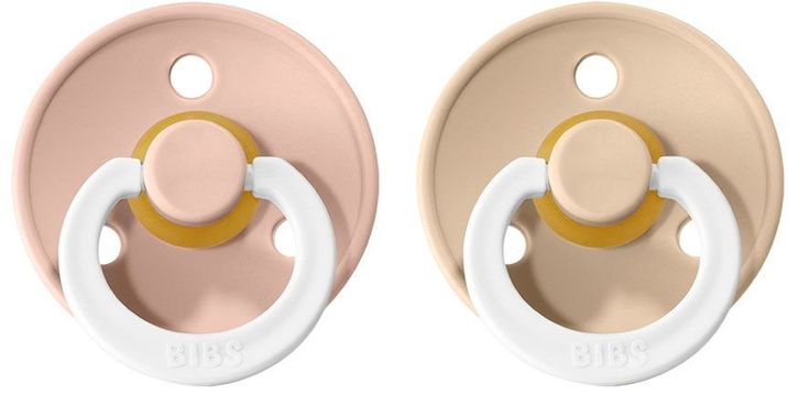 BIBS Colour Noční dudlíky z přírodního kaučuku - velikost 2, Blush/Vanilla 2 ks