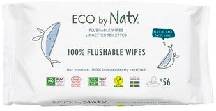 Eco by Naty Vlhčené ubrousky Naty bez vůně - splachovatelné 56 ks