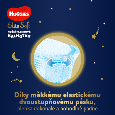 Huggies Elite Soft Pants OVN 5 Plenkové kalhotky 12-17 kg 17 ks