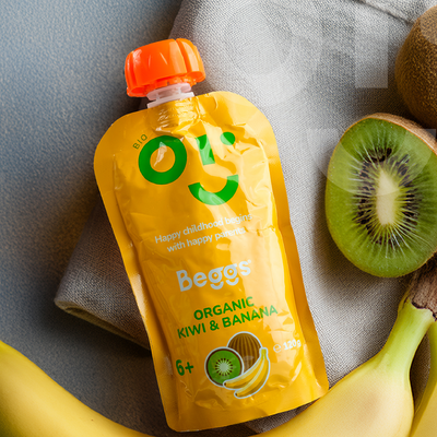 Beggs BIO Kiwi a banán 120 g