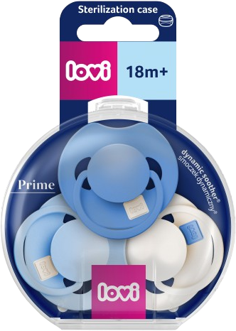 LOVI Dudlík silikonový dynamický PRIME Tutti Frutti 18m+ Ultramarine Blue 3 ks