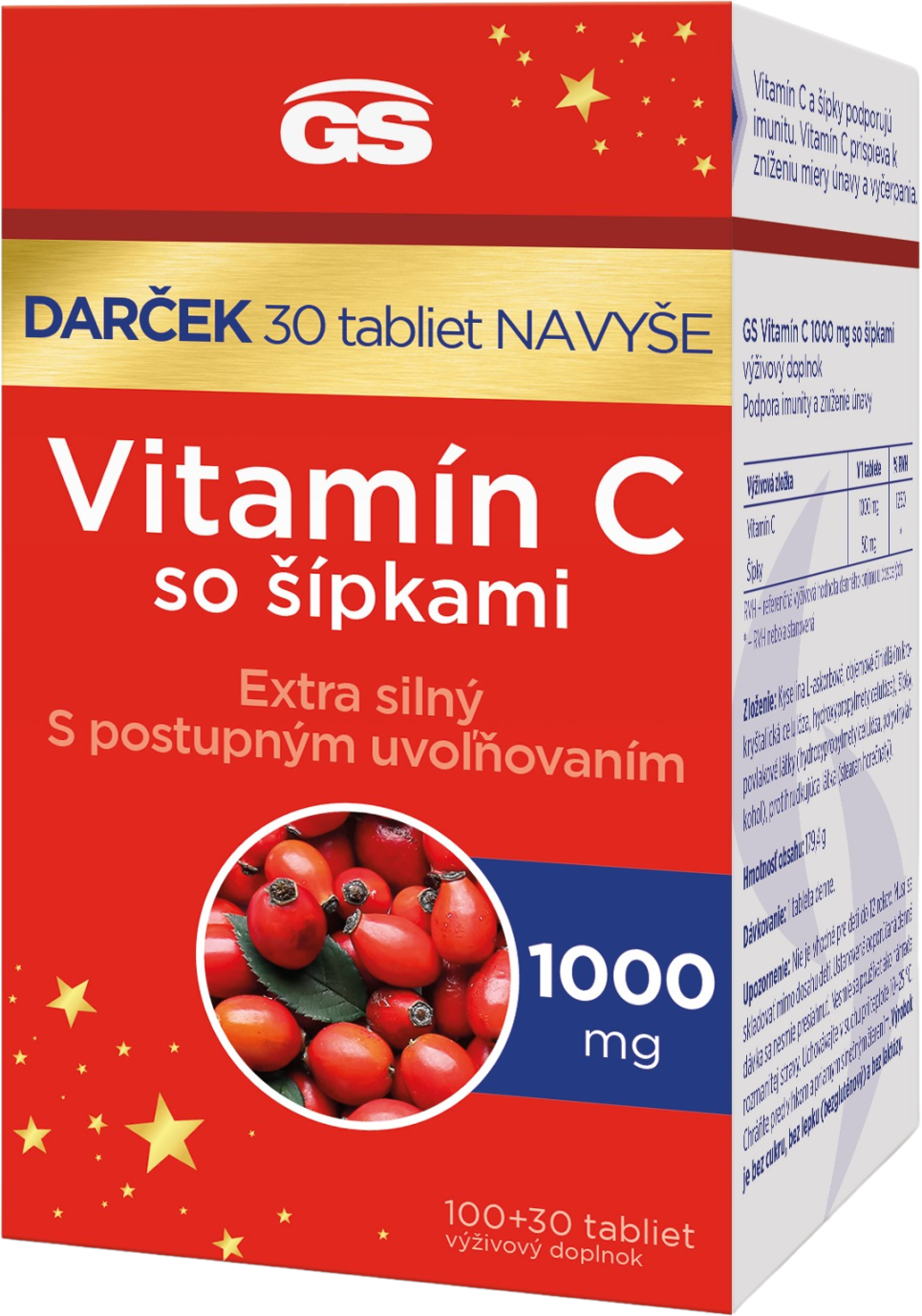 GS C-vitamin és csipkebogyó tartalmú tabeltta 130 db