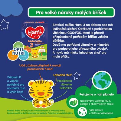 Hami 3 Na dobrou noc batolecí mléko 600 g
