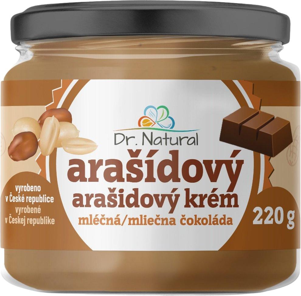 Dr.Natural Arašídový krém s mléčnou čokoládou 220 g