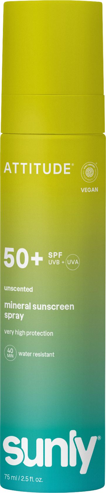 Attitude Minerální opalovací krém ve spreji Sunly SPF 50+ bez vůně 75 ml