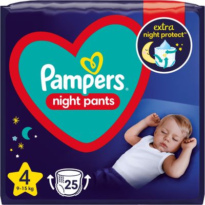 Pampers Night Pants Kalhotkové plenky vel. 4, 9-15 kg, 25 ks