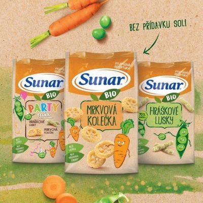 Sunar BIO dětské křupky hráškové lusky 45 g