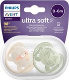 Philips Avent Šidítko Ultrasoft Premium Zvířátko 0-6m chlapec 2 ks
