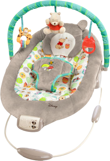 Bright Starts Lehátko vibrující s melodií Winnie the Pooh Dots & Hunny 0 m+, do 9 kg