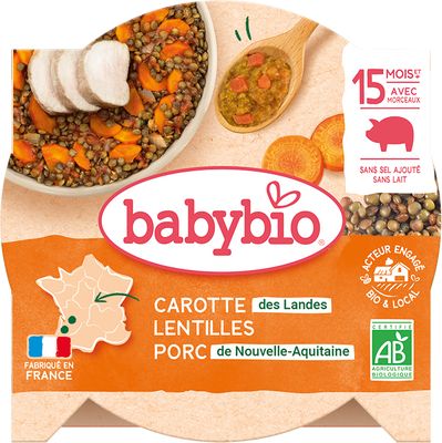 Babybio vepřové maso s čočkou 260 g