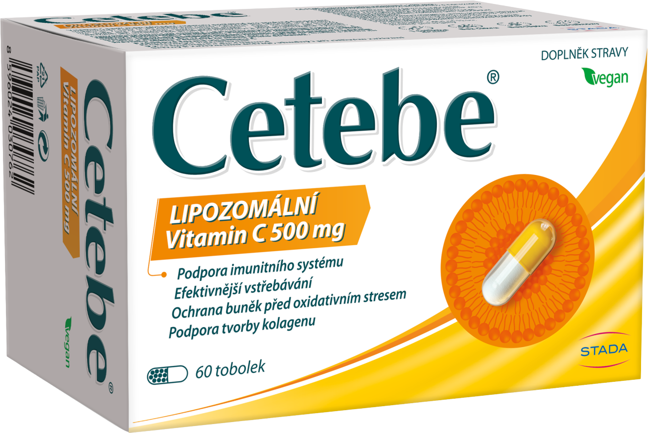Cetebe Lipozomální vitamin C 500 mg 60 tobolek