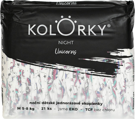 Kolorky NIGHT Jednorožci vel. M (5-8 kg) 21 ks