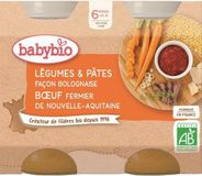 Babybio Příkrm zelenina s těstovinami na boloňský způsob s hovězím masem 2 x 200 g