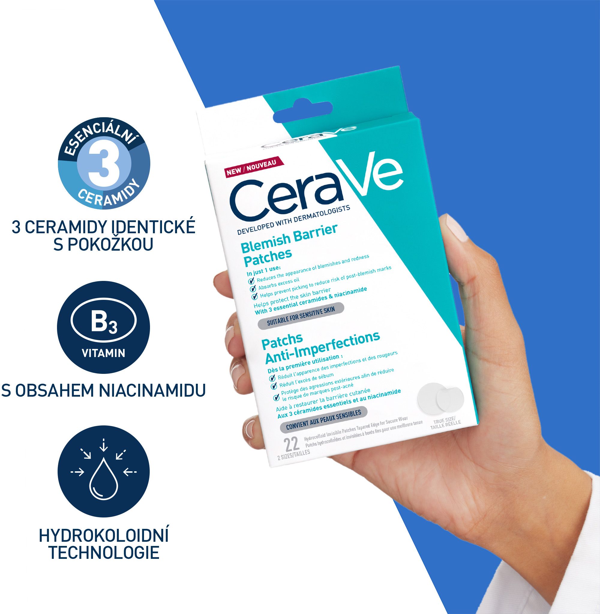 CeraVe náplasti proti nedokonalostem s ceramidy a niacinamidem 22 ks