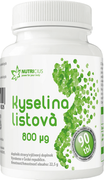 Nutricius Kyselina Listová 800 mcg 90 tablet