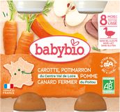 Babybio mrkev, dýně a jablka s kachním masem 2 x 200 g