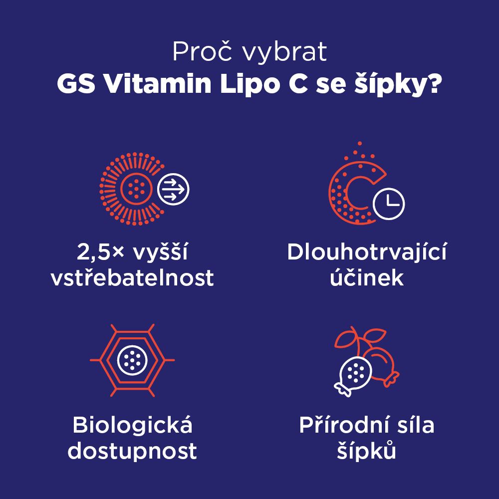 GS Vitamin Lipo C 500 mg se šípky 110 kapslí