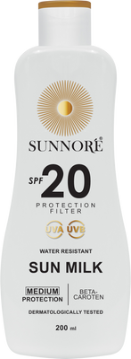 Sunnoré Opalovací mléko SPF 20, 200 ml