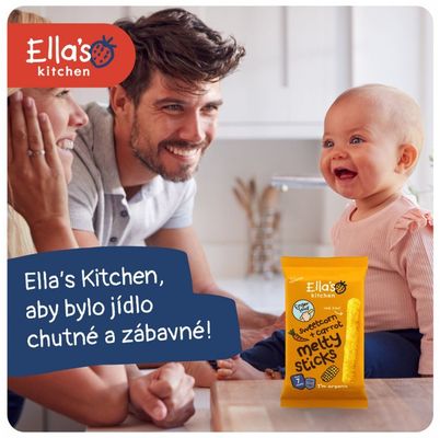 Ella's Kitchen BIO křupavé tyčky s kukuřicí a mrkví 16 g