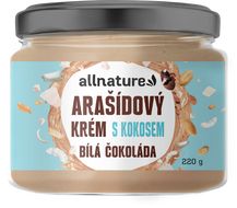 Allnature Arašídový krém s bílou čokoládou a kokosem 220 g