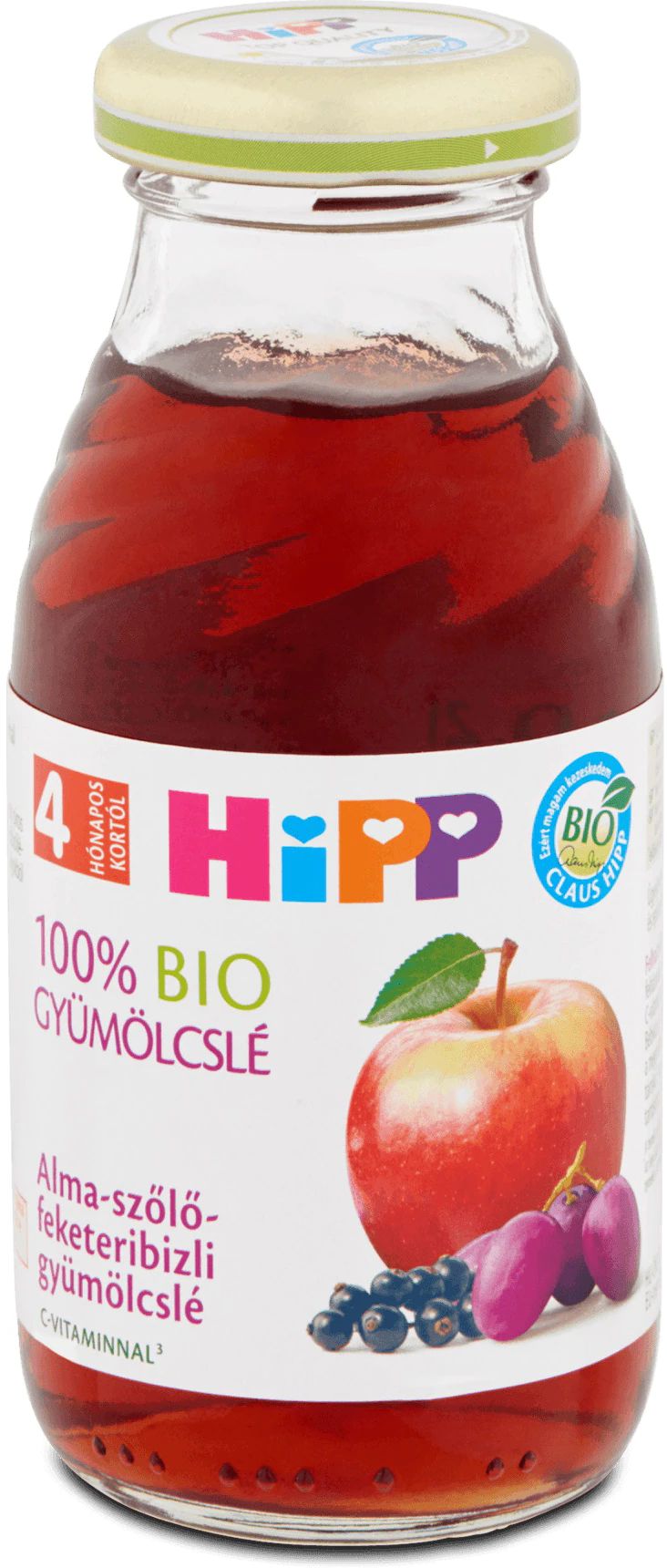 HiPP Alma-szőlő-feketeribizli gyümölcslé 200 ml