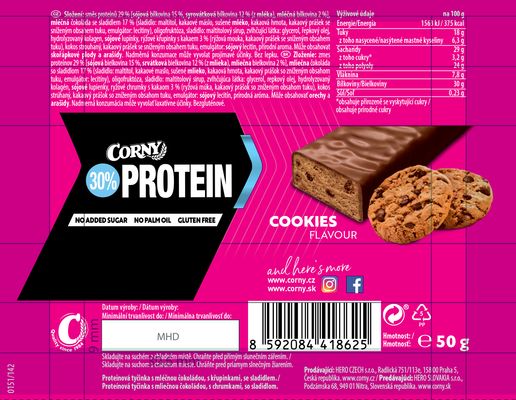 Corny Protein 30 % proteinová tyčinka cookies 50 g