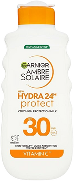 Garnier Ambre Solaire Hydra24h Protect Ochranné opalovací mléko proti UV záření s vysokou ochrannou SPF 30, 175 ml