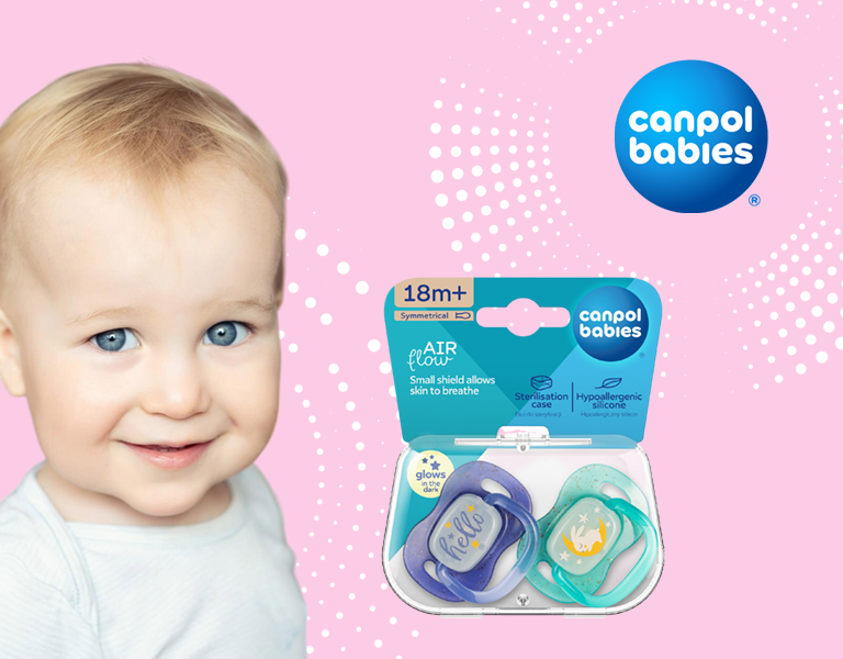 Canpol Babies Dudlík svítící silikonový symetrický NightGlow 18m kluk 2 ks