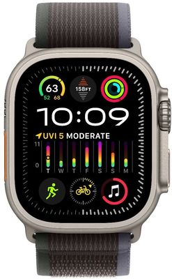 Apple Watch Ultra 2 GPS + Cellular, 49mm Titanium Case with Blue/Black Trail Loop - M/L