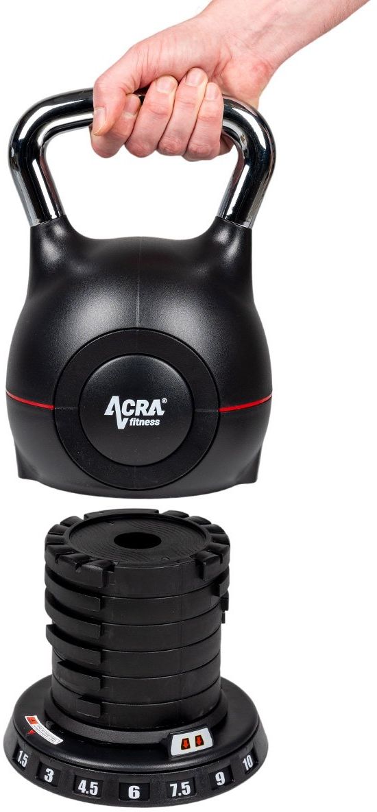Acra Kettlebell nové generace 7v1 - nastavitelný, 1,5 - 10 kg