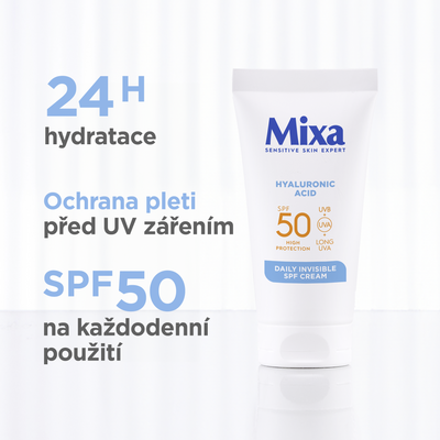 Mixa neviditelný denní krém SPF 50, 50 ml