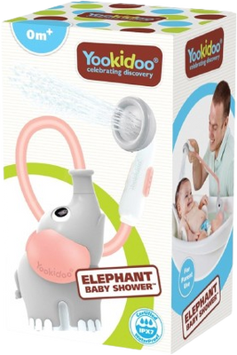 Yookidoo Dětská sprcha slon - šedorůžová